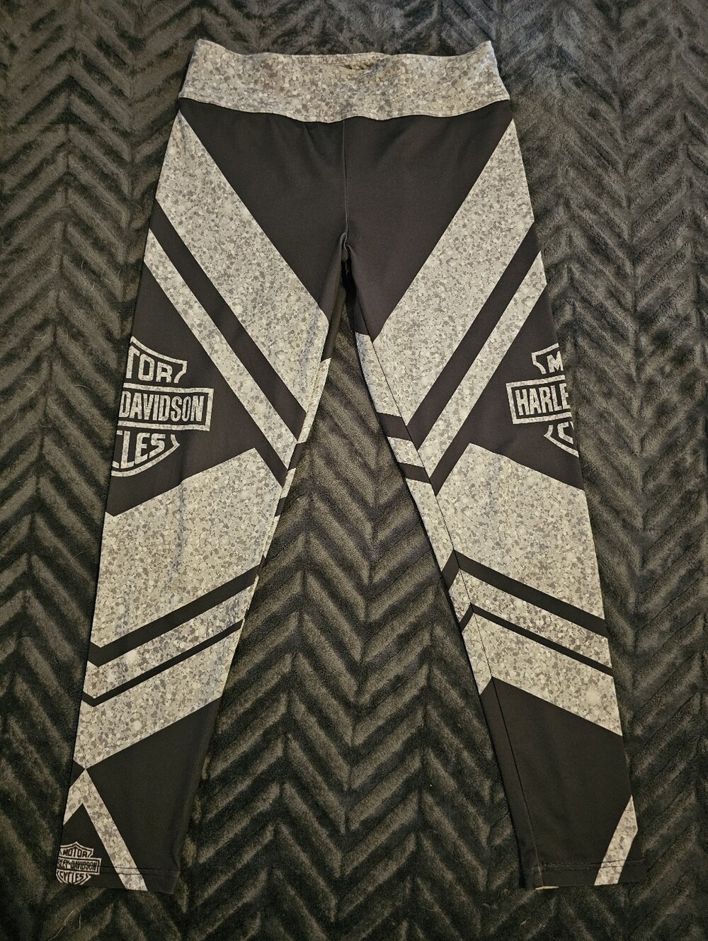🏍️ Harley-Davidson Women’s Logo Leggings – XL – Black & Gray